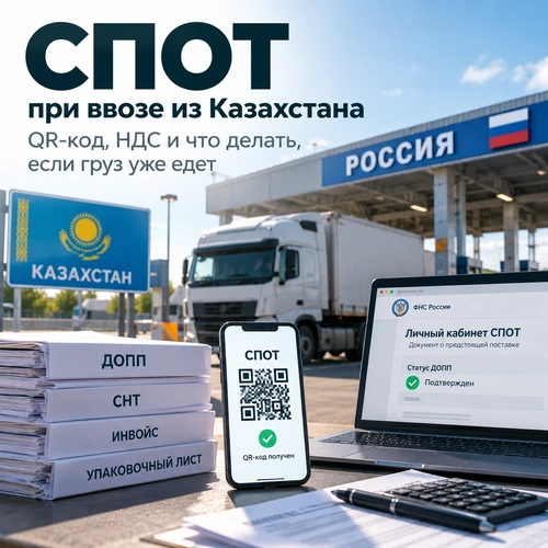 СПОТ при ввозе из Казахстана в Россию — QR-код, ДОПП и НДС
